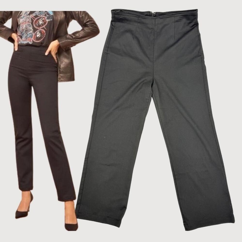 Reformation Sera Trousers Black Tailored Pants Size 12